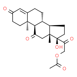 ChemSpider 2D Image | (8alpha,9beta,13alpha,14beta)-17-Hydroxy-3,11,20-trioxopregn-4-en-21-yl acetate | C23H30O6
