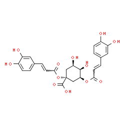 ChemSpider 2D Image | (1R,3S,4R,5R)-1,3-Bis{[(2E)-3-(3,4-dihydroxyphenyl)-2-propenoyl]oxy}-4,5-dihydroxycyclohexanecarboxylic acid | C25H24O12