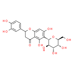 ChemSpider 2D Image | (1S)-1,5-Anhydro-1-[2-(3,4-dihydroxyphenyl)-5,7-dihydroxy-4-oxo-3,4-dihydro-2H-chromen-6-yl]-L-altritol | C21H22O11
