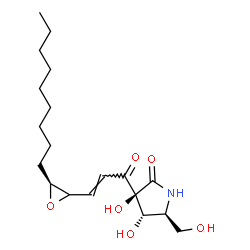ChemSpider 2D Image | (3S,4S,5S)-3,4-Dihydroxy-5-(hydroxymethyl)-3-{(2E)-3-[(3S)-3-nonyl-2-oxiranyl]-2-propenoyl}-2-pyrrolidinone | C19H31NO6