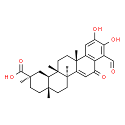 ChemSpider 2D Image | (2R,4aR,6aS,12bS,14aS,14bR)-9-Formyl-10,11-dihydroxy-2,4a,6a,12b,14a-pentamethyl-8-oxo-1,2,3,4,4a,5,6,6a,8,12b,13,14,14a,14b-tetradecahydro-2-picenecarboxylic acid | C29H36O6