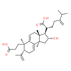 ChemSpider 2D Image | (2R)-2-[(2R,3R,3aR,6R,7R,9bR)-6-(2-Carboxyethyl)-2-hydroxy-7-isopropenyl-3a,6,9b-trimethyl-2,3,3a,4,6,7,8,9b-octahydro-1H-cyclopenta[a]naphthalen-3-yl]-6-methyl-5-methyleneheptanoic acid | C31H46O5
