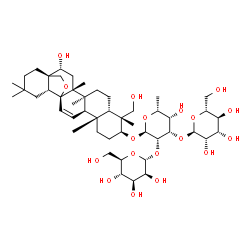 ChemSpider 2D Image | (3beta,5beta,8alpha,13alpha,14beta,16alpha,17alpha)-16,23-Dihydroxy-13,28-epoxyolean-11-en-3-yl alpha-D-mannopyranosyl-(1->2)-[alpha-D-mannopyranosyl-(1->3)]-6-deoxy-alpha-D-talopyranoside | C48H78O18