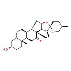 ChemSpider 2D Image | (3beta,5alpha,9beta,10alpha,13alpha,17beta,22S,25R)-3-Hydroxyspirostan-12-one | C27H42O4