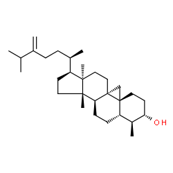ChemSpider 2D Image | (3beta,4alpha,5alpha,9beta,17alpha)-4,14-Dimethyl-9,19-cycloergost-24(28)-en-3-ol | C30H50O