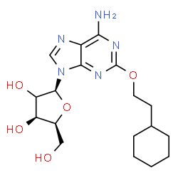 ChemSpider 2D Image | 2-(2-Cyclohexylethoxy)-9-[(2xi)-beta-L-threo-pentofuranosyl]-9H-purin-6-amine | C18H27N5O5