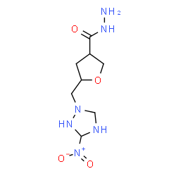 ChemSpider 2D Image | 2,5-Anhydro-1,3,4-trideoxy-4-(hydrazinocarbonyl)-1-(3-nitro-1,2,4-triazolidin-1-yl)pentitol | C8H16N6O4