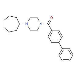 ChemSpider 2D Image | 4-Biphenylyl(4-cycloheptyl-1-piperazinyl)methanone | C24H30N2O