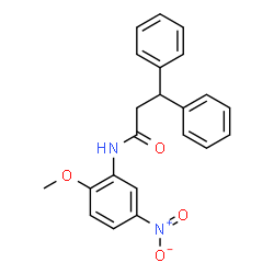 ChemSpider 2D Image | N-(2-Methoxy-5-nitrophenyl)-3,3-diphenylpropanamide | C22H20N2O4