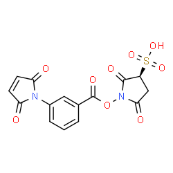 ChemSpider 2D Image | (3S)-1-{[3-(2,5-Dioxo-2,5-dihydro-1H-pyrrol-1-yl)benzoyl]oxy}-2,5-dioxo-3-pyrrolidinesulfonic acid | C15H10N2O9S