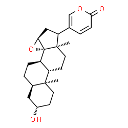 ChemSpider 2D Image | (3beta,5beta,15alpha,17xi)-3-Hydroxy-14,15-epoxybufa-20,22-dienolide | C24H32O4