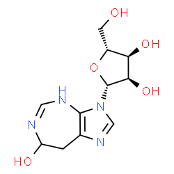 ChemSpider 2D Image | 3-(beta-D-Ribofuranosyl)-3,4,7,8-tetrahydroimidazo[4,5-d][1,3]diazepin-7-ol | C11H16N4O5