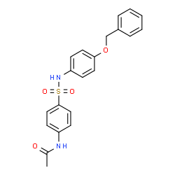 ChemSpider 2D Image | N-(4-{[4-(Benzyloxy)phenyl]sulfamoyl}phenyl)acetamide | C21H20N2O4S