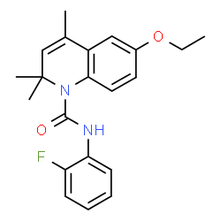 ChemSpider 2D Image | 6-Ethoxy-N-(2-fluorophenyl)-2,2,4-trimethyl-1(2H)-quinolinecarboxamide | C21H23FN2O2