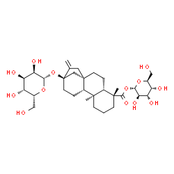 ChemSpider 2D Image | 1-O-[(5beta,8alpha,9beta,10alpha)-13-(beta-D-Gulopyranosyloxy)-18-oxokaur-16-en-18-yl]-alpha-L-altropyranose | C32H50O13