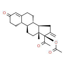 ChemSpider 2D Image | (8alpha,9beta,10alpha,13alpha,14beta)-16-Methylene-3,20-dioxo-19-norpregn-4-en-17-yl acetate | C23H30O4