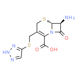 ChemSpider 2D Image | (6R,7S)-7-Amino-8-oxo-3-[(2H-1,2,3-triazol-4-ylsulfanyl)methyl]-5-thia-1-azabicyclo[4.2.0]oct-2-ene-2-carboxylic acid | C10H11N5O3S2