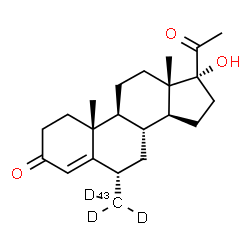 ChemSpider 2D Image | (6alpha)-17-Hydroxy-6-(~13~C,~2~H_3_)methylpregn-4-ene-3,20-dione | C2113CH29D3O3