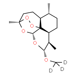 ChemSpider 2D Image | (1R,4S,5R,8S,9R,10R,12R)-1,5,9-Trimethyl-10-[(~2~H_3_)methyloxy]-11,14,15,16-tetraoxatetracyclo[10.3.1.0~4,13~.0~8,13~]hexadecane | C16H23D3O5