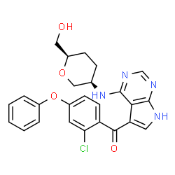 ChemSpider 2D Image | 1,5-Anhydro-2-{[5-(2-chloro-4-phenoxybenzoyl)-7H-pyrrolo[2,3-d]pyrimidin-4-yl]amino}-2,3,4-trideoxy-L-threo-hexitol | C25H23ClN4O4