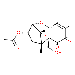 ChemSpider 2D Image | (2alpha,3beta,5alpha,7beta)-7,15-Dihydroxy-8-oxo-12,13-epoxytrichothec-9-en-3-yl acetate | C17H22O7
