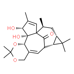 ChemSpider 2D Image | (4R,5S,6S,13R,14S,16S,18S)-4,5-Dihydroxy-3,8,8,15,15,18-hexamethyl-7,9-dioxapentacyclo[11.5.1.0~1,5~.0~6,11~.0~14,16~]nonadeca-2,11-dien-19-one | C23H32O5