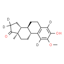 ChemSpider 2D Image | (8alpha,9beta,13alpha,14beta)-3-Hydroxy-2-methoxy(1,4,16,16-~2~H_4_)estra-1,3,5(10)-trien-17-one | C19H20D4O3