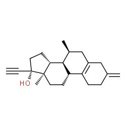 ChemSpider 2D Image | (7beta,8alpha,9beta,13alpha,14beta)-7-Methyl-3-methylene-19-norpregn-5(10)-en-20-yn-17-ol | C22H30O