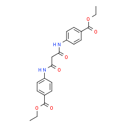 ChemSpider 2D Image | Diethyl 4,4'-[(1,3-dioxo-1,3-propanediyl)diimino]dibenzoate | C21H22N2O6