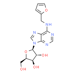 ChemSpider 2D Image | N-(2-Furylmethyl)-9-(beta-D-xylofuranosyl)-9H-purin-6-amine | C15H17N5O5
