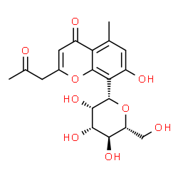 ChemSpider 2D Image | (1S)-1,5-Anhydro-1-[7-hydroxy-5-methyl-4-oxo-2-(2-oxopropyl)-4H-chromen-8-yl]-D-mannitol | C19H22O9