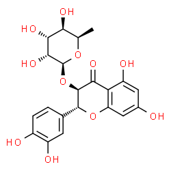 ChemSpider 2D Image | (2R,3R)-2-(3,4-Dihydroxyphenyl)-5,7-dihydroxy-4-oxo-3,4-dihydro-2H-chromen-3-yl 6-deoxy-beta-D-gulopyranoside | C21H22O11