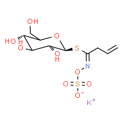 ChemSpider 2D Image | Potassium 1-S-[(1Z)-N-(sulfonatooxy)-3-butenimidoyl]-1-thio-beta-D-threo-hexopyranose | C10H16KNO9S2