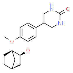 ChemSpider 2D Image | 5-{3-[(1R,2S,4R)-Bicyclo[2.2.1]hept-2-yloxy]-4-methoxyphenyl}tetrahydro-2(1H)-pyrimidinone | C18H24N2O3