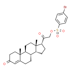 ChemSpider 2D Image | (14beta,17alpha)-3,20-Dioxopregn-4-en-21-yl 4-bromobenzenesulfonate | C27H33BrO5S