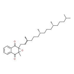 ChemSpider 2D Image | 1a-Methyl-7a-[(2E,7R,11R)-3,7,11,15-tetramethyl-2-hexadecen-1-yl]-1a,7a-dihydronaphtho[2,3-b]oxirene-2,7-dione | C31H46O3