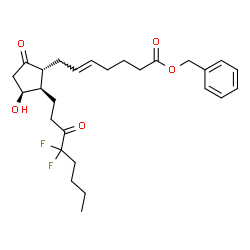 ChemSpider 2D Image | Benzyl (5E,11beta)-16,16-difluoro-11-hydroxy-9,15-dioxoprost-5-en-1-oate | C27H36F2O5