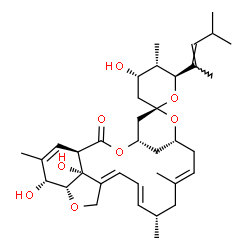 ChemSpider 2D Image | (1'R,2R,4S,4'S,5S,6S,8'R,10'E,13'S,14'E,16'E,20'R,21'R,24'R)-4,21',24'-Trihydroxy-5,11',13',22'-tetramethyl-6-[(2E)-4-methyl-2-penten-2-yl]-3,4,5,6-tetrahydro-2'H-spiro[pyran-2,6'-[3,7,19]trioxatetrac
yclo[15.6.1.1~4,8~.0~20,24~]pentacosa[10,14,16,22]tetraen]-2'-one | C36H52O8