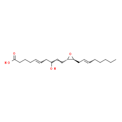 ChemSpider 2D Image | (5E,9E)-8-Hydroxy-10-{(2S,3S)-3-[(2E)-2-octen-1-yl]-2-oxiranyl}-5,9-decadienoic acid | C20H32O4