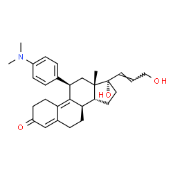 ChemSpider 2D Image | (8R,11R,13S,14R,17S)-11-[4-(Dimethylamino)phenyl]-17-hydroxy-17-[(1E)-3-hydroxy-1-propen-1-yl]-13-methyl-1,2,6,7,8,11,12,13,14,15,16,17-dodecahydro-3H-cyclopenta[a]phenanthren-3-one (non-preferred nam
e) | C29H37NO3