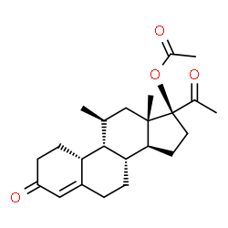 ChemSpider 2D Image | (9beta,11beta,17alpha)-11-Methyl-3,20-dioxo-19-norpregn-4-en-17-yl acetate | C23H32O4