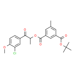 ChemSpider 2D Image | 1-(3-Chloro-4-methoxyphenyl)-1-oxo-2-propanyl 2-methyl-2-propanyl 5-methylisophthalate | C23H25ClO6