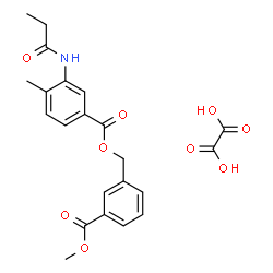 ChemSpider 2D Image | 3-(Methoxycarbonyl)benzyl 4-methyl-3-(propionylamino)benzoate ethanedioate (1:1) | C22H23NO9