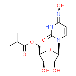 ChemSpider 2D Image | 4-(Hydroxyimino)-1-[(2xi)-5-O-isobutyryl-beta-D-threo-pentofuranosyl]-3,4-dihydro-2(1H)-pyrimidinone | C13H19N3O7