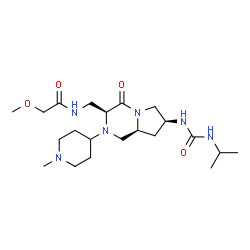 ChemSpider 2D Image | N-{[(3S,7S,8aS)-7-[(Isopropylcarbamoyl)amino]-2-(1-methyl-4-piperidinyl)-4-oxooctahydropyrrolo[1,2-a]pyrazin-3-yl]methyl}-2-methoxyacetamide | C21H38N6O4