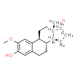 ChemSpider 2D Image | 3-Hydroxy-2-methoxy(13,14,15,16,17,18-~13~C_6_)estra-1(10),2,4-trien-17-one | C1313C6H24O3