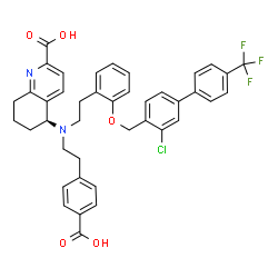 ChemSpider 2D Image | (5S)-5-{[2-(4-Carboxyphenyl)ethyl][2-(2-{[3-chloro-4'-(trifluoromethyl)-4-biphenylyl]methoxy}phenyl)ethyl]amino}-5,6,7,8-tetrahydro-2-quinolinecarboxylic acid | C41H36ClF3N2O5