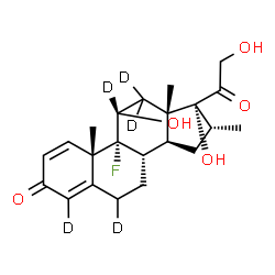 ChemSpider 2D Image | (11beta,16alpha)-9-Fluoro-11,17,21-trihydroxy-16-methyl(4,6,11,12,12-~2~H_5_)pregna-1,4-diene-3,20-dione | C22H24D5FO5