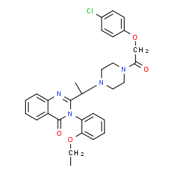 ChemSpider 2D Image | 2-[(1R)-1-{4-[(4-Chlorophenoxy)acetyl]-1-piperazinyl}ethyl]-3-(2-ethoxyphenyl)-4(3H)-quinazolinone | C30H31ClN4O4