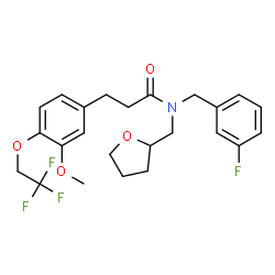 ChemSpider 2D Image | N-(3-Fluorobenzyl)-3-[3-methoxy-4-(2,2,2-trifluoroethoxy)phenyl]-N-(tetrahydro-2-furanylmethyl)propanamide | C24H27F4NO4